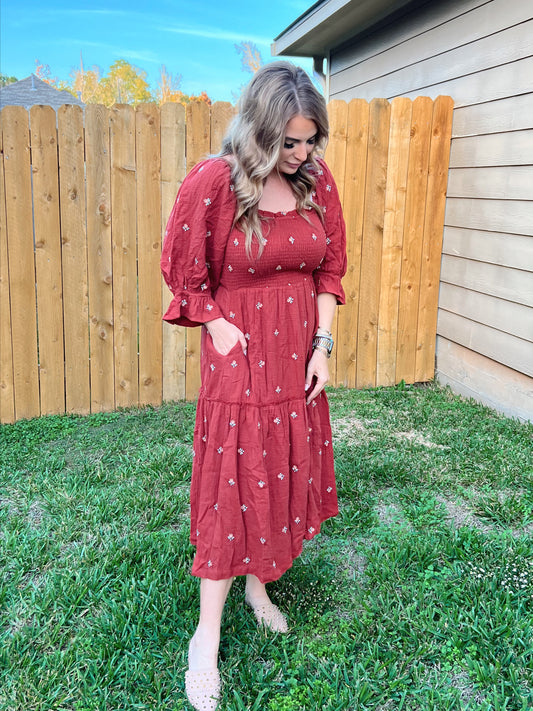 Serena Floral Midi Dress